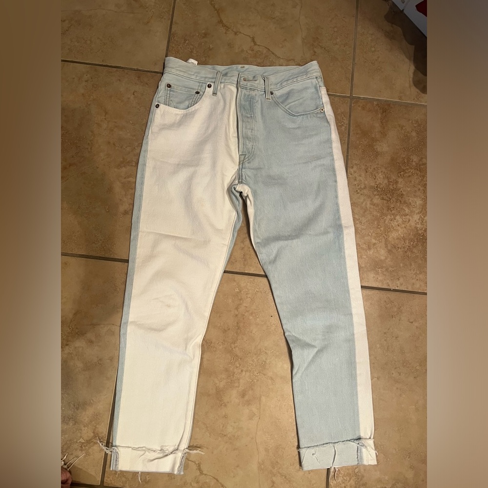 Levi’s 501 color block jeans